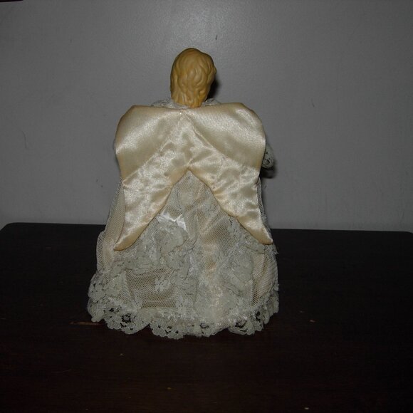 Vintage Angel Christmas Tree Topper Porcelain Head & Hands - Picture 3 of 4